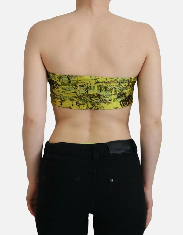 Newspaper Print Tube Top Women - Yellow T-Shirts