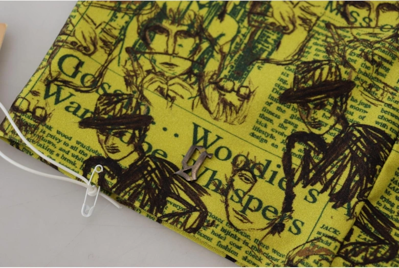 Newspaper Print Tube Top Women - Yellow T-Shirts