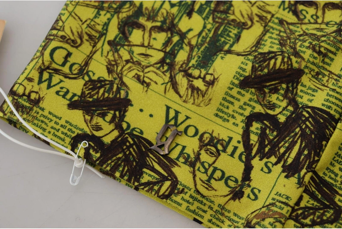 Newspaper Print Tube Top Women - Yellow T-Shirts