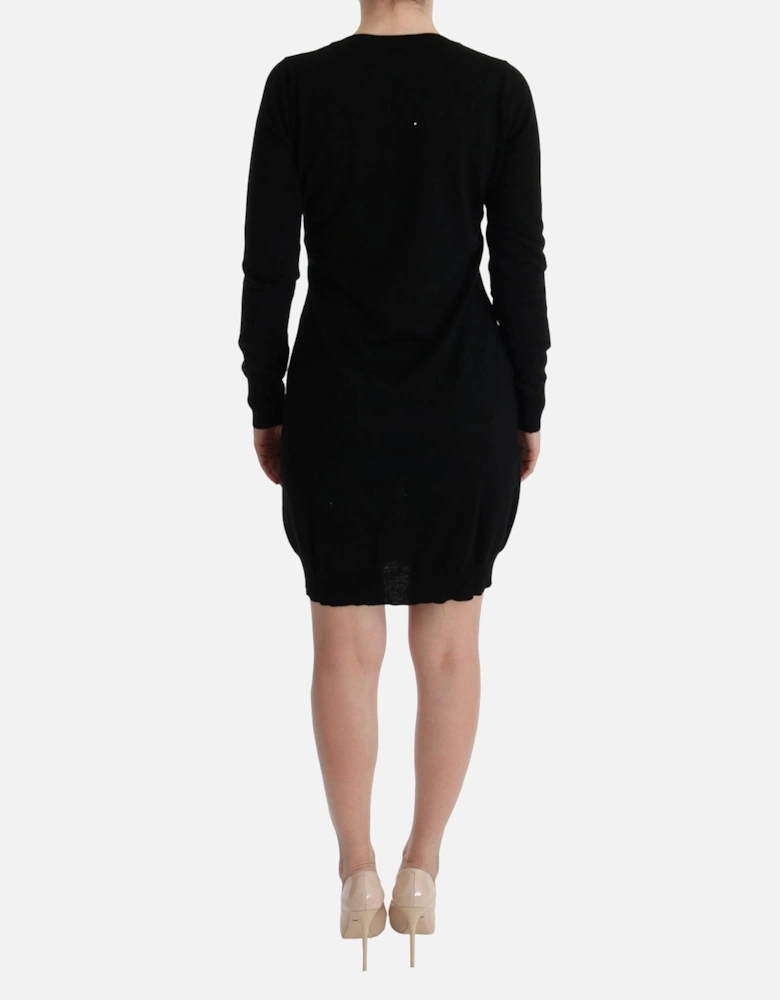 VNeck Mini Dress Long Sleeve Women - Black Dresses