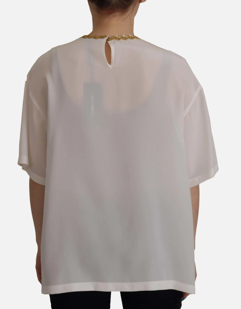 Dolce Gabbana TSH7844 Silk Top Women - White T-Shirts