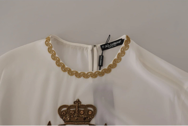 Dolce Gabbana TSH7844 Silk Top Women - White T-Shirts