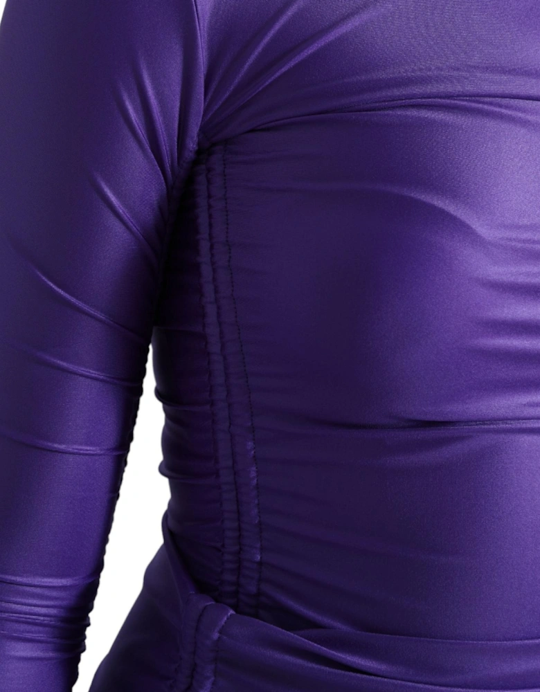 Long Sleeve Top with Back Zipper Closure and Drawstrings Women -