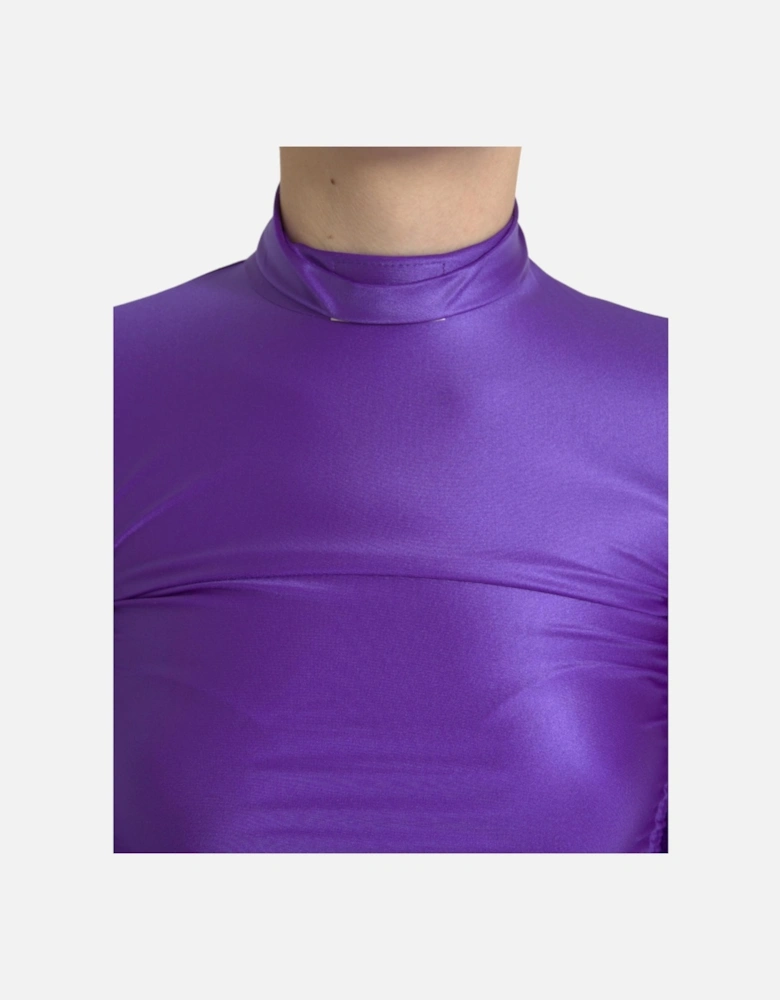 Long Sleeve Top with Back Zipper Closure and Drawstrings Women -