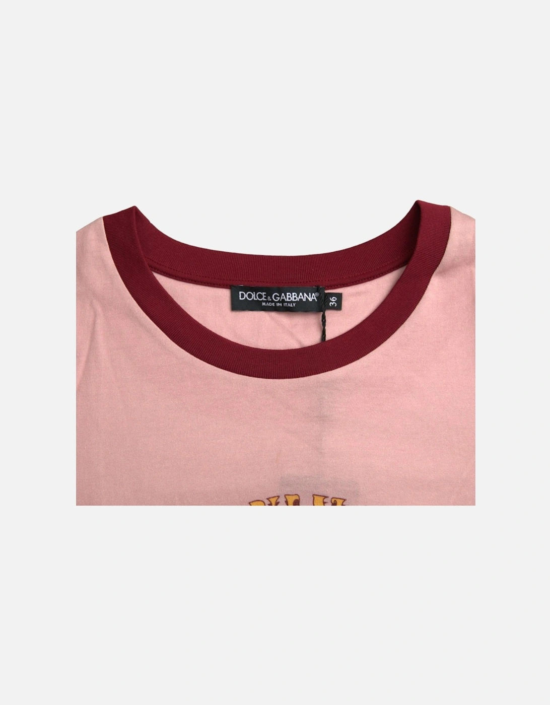 Short Sleeve Logo Print Crew Neck T-Shirt Women - Pink