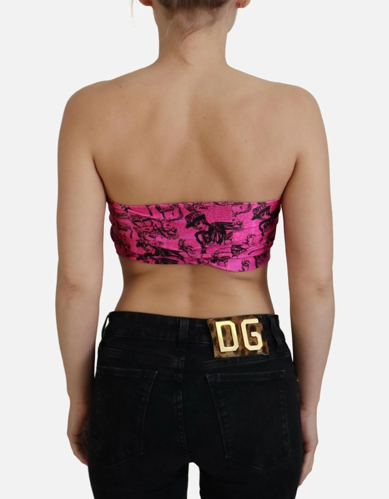Tube Top Newspaper Print Women - Pink T-Shirts