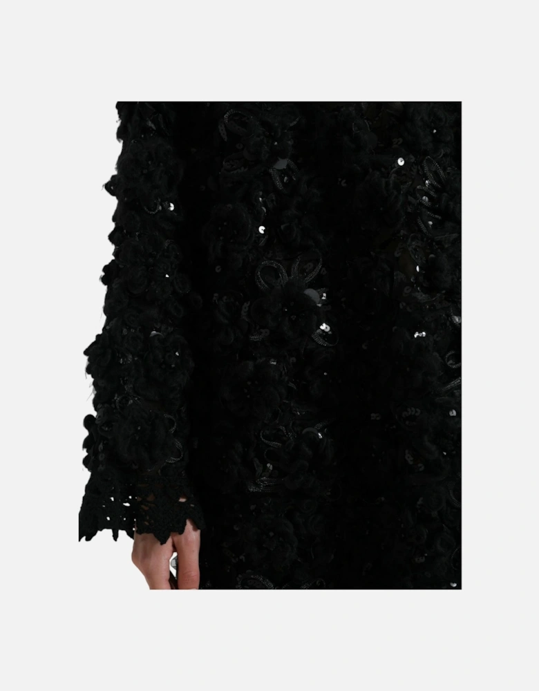 Sequin Embellished Long Sleeve Pullover Sweater Women - Black
