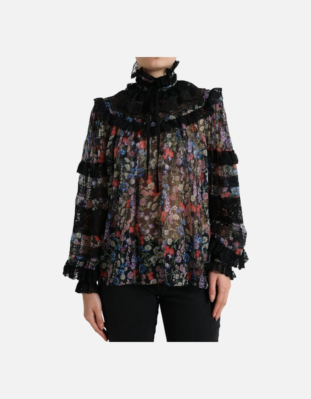 Floral Print Blouse TSH84233 Women - Black T-Shirts, 6 of 5