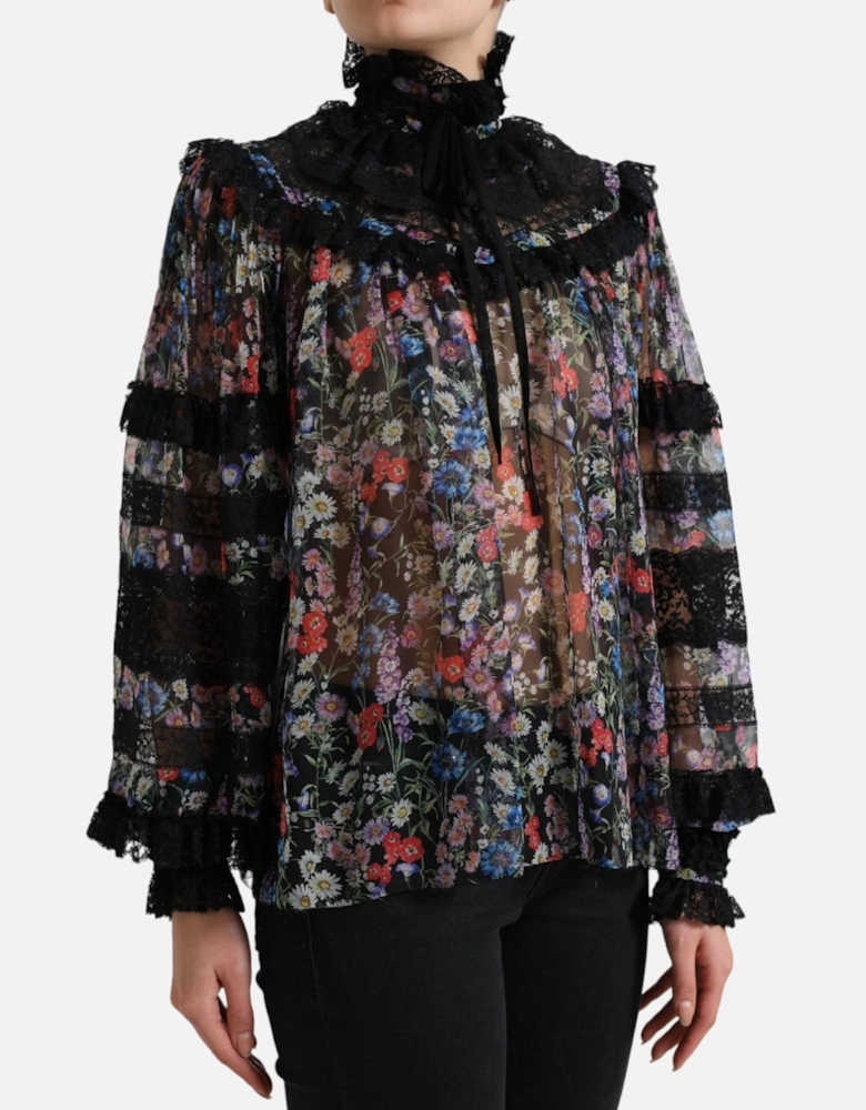 Floral Print Blouse TSH84233 Women - Black T-Shirts