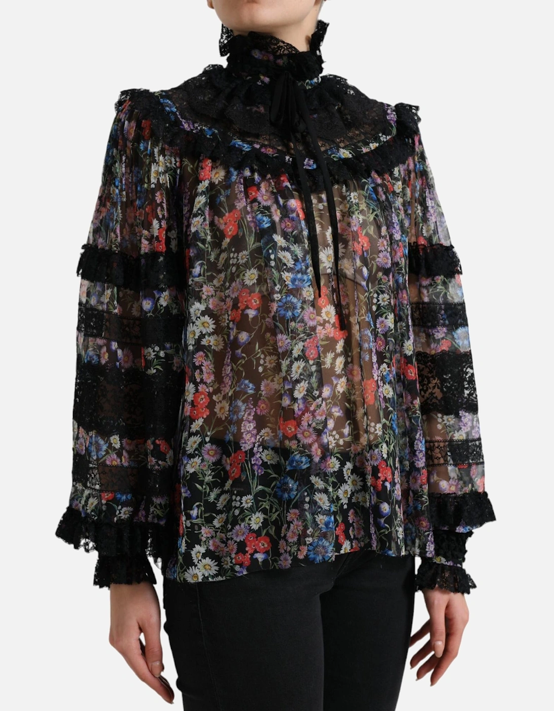 Floral Print Blouse TSH84233 Women - Black T-Shirts