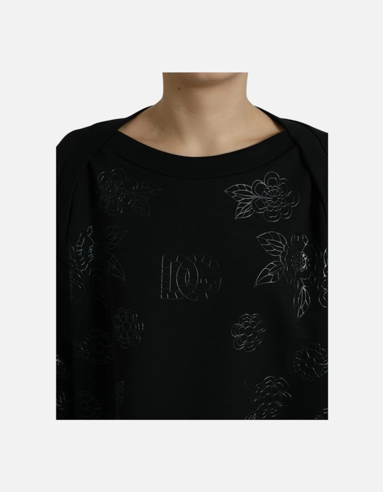 Floral Print Sweatshirt TSH84221 Women - Black Sweaters