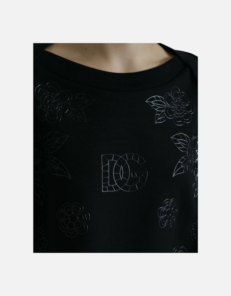 Floral Print Sweatshirt TSH84221 Women - Black Sweaters