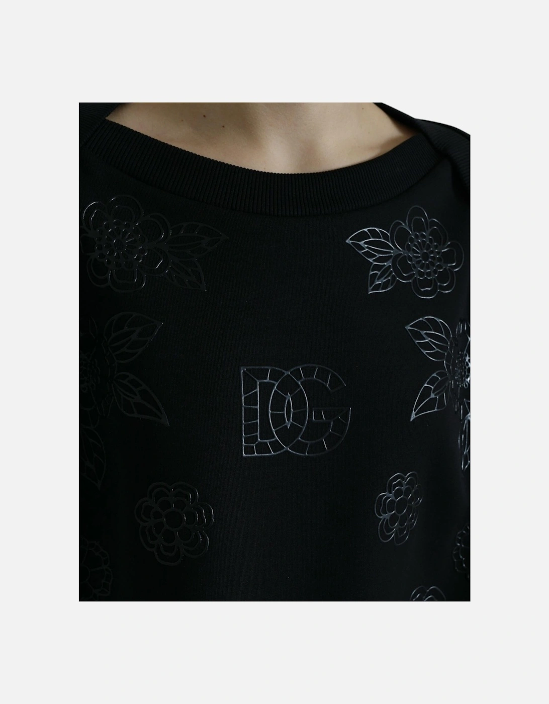 Floral Print Sweatshirt TSH84221 Women - Black Sweaters
