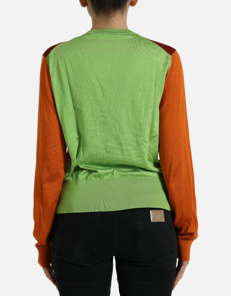 ColorBlock Merino Wool Cardigan Women - Multicolor Sweaters