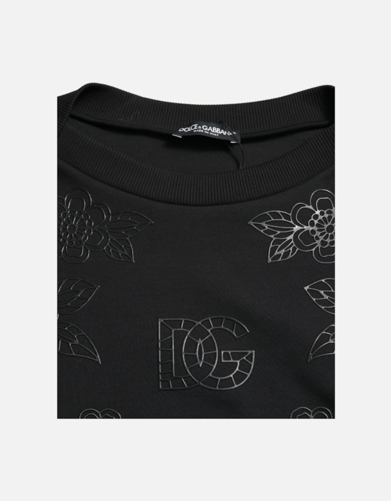 Floral Print Sweatshirt TSH84221 Women - Black Sweaters