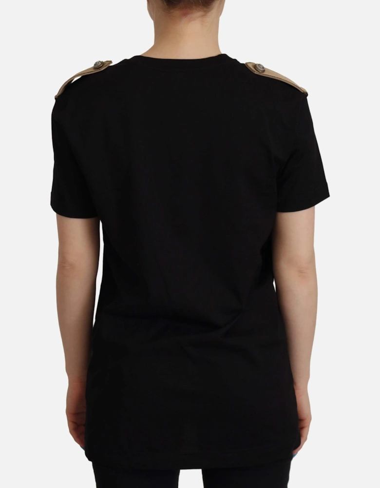 Graphic Tee TSH7846 Short Sleeve Women - Black T-Shirts