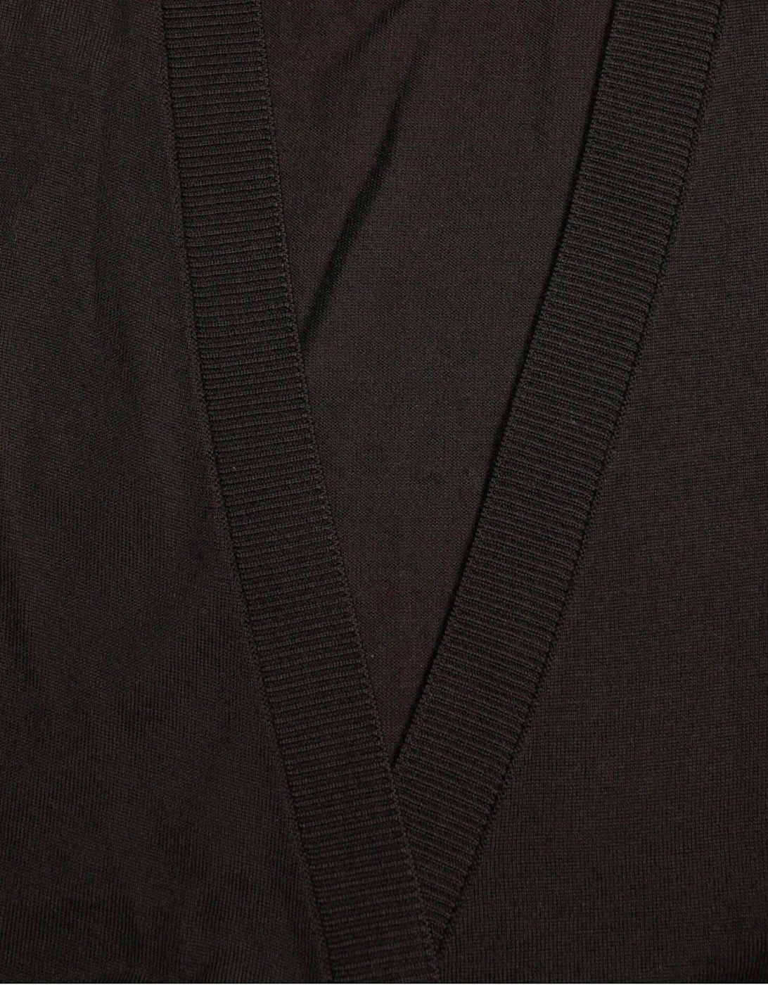 Virgin Wool Crossed Cardigan Sweater with Logo Details Women - Black