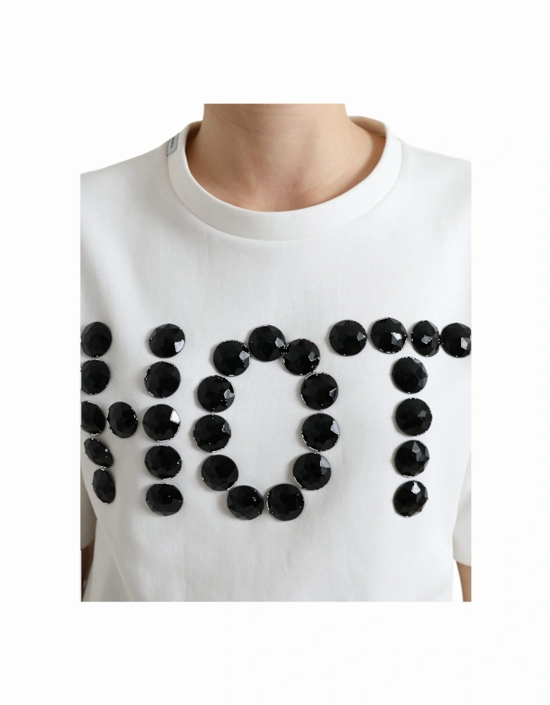 Hot Crystal TShirt Short Sleeves Women - White T-Shirts