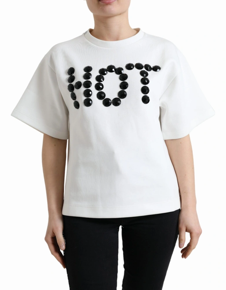 Hot Crystal TShirt Short Sleeves Women - White T-Shirts