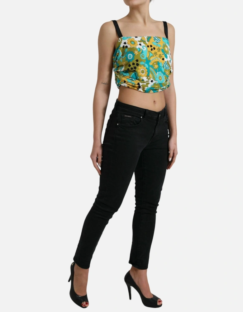Dolce Gabbana Sleeveless Crop Top Women - Multicolor T-Shirts