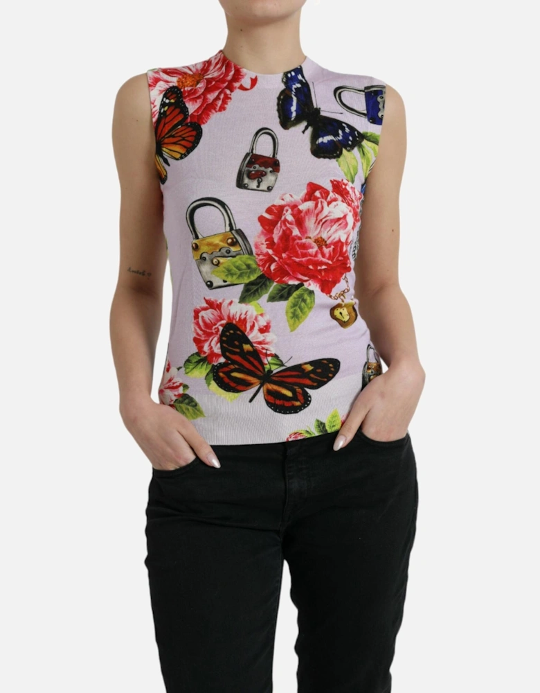 Printed Cashmere Silk Tank Top Women - Multicolor T-Shirts