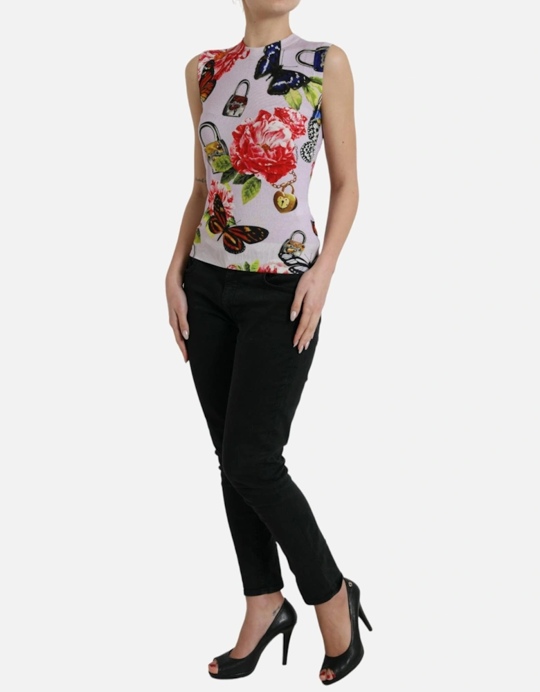 Printed Cashmere Silk Tank Top Women - Multicolor T-Shirts