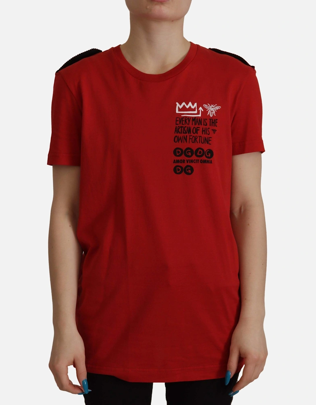 Dolce Gabbana TSH7845 Red Graphic Tee Women T-Shirts, 7 of 6
