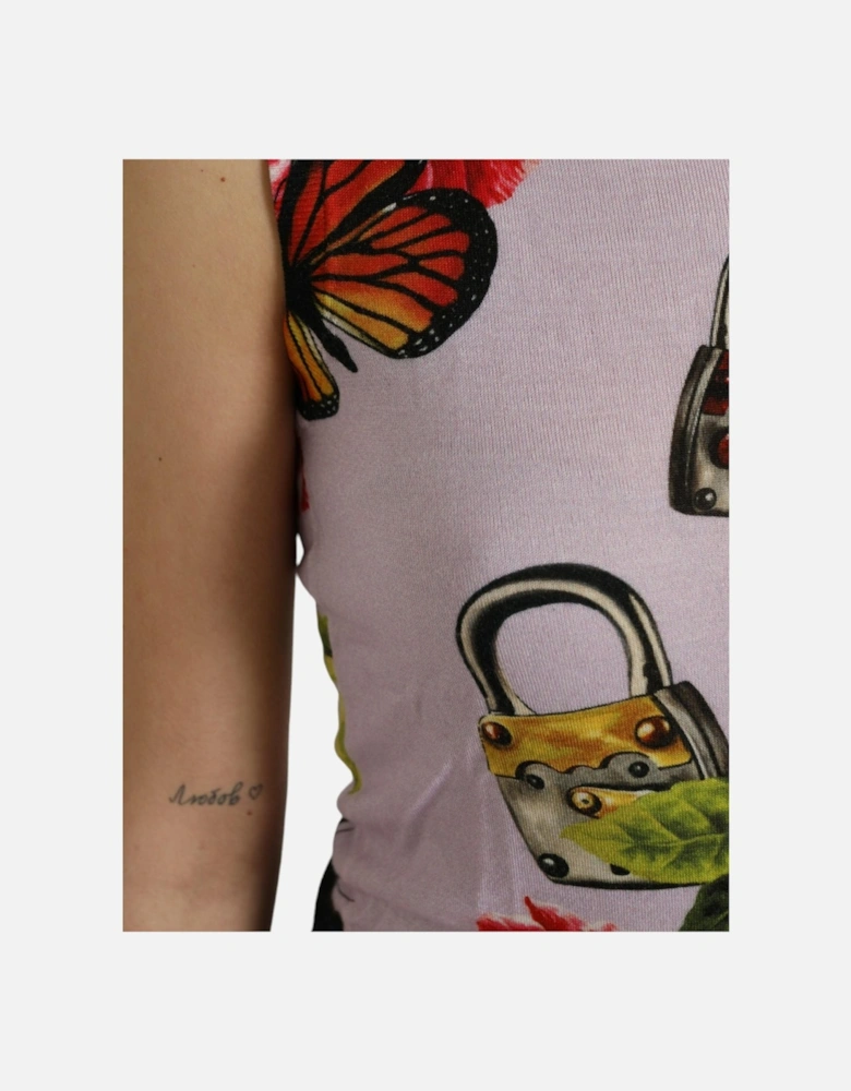 Printed Cashmere Silk Tank Top Women - Multicolor T-Shirts