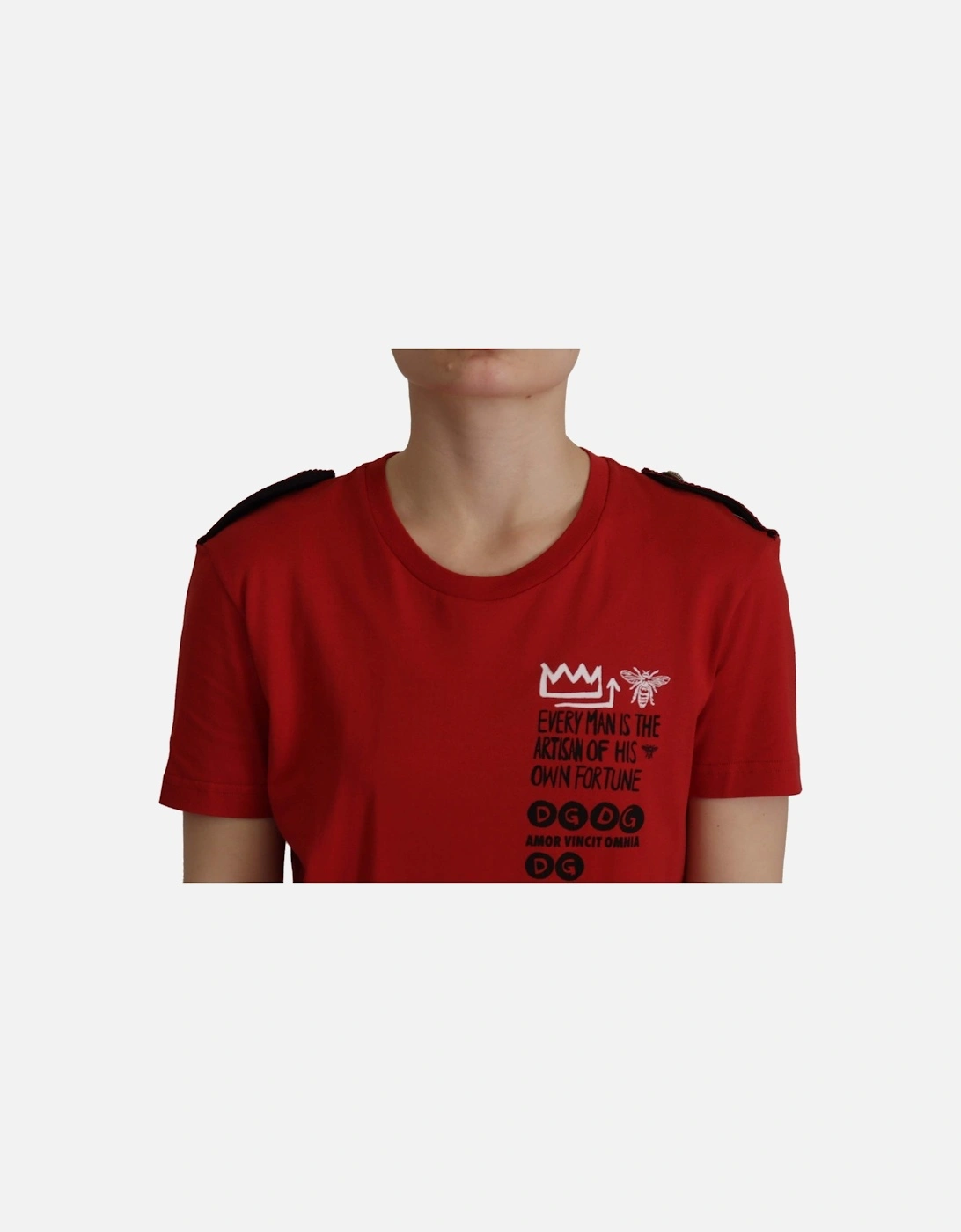 Dolce Gabbana TSH7845 Red Graphic Tee Women T-Shirts