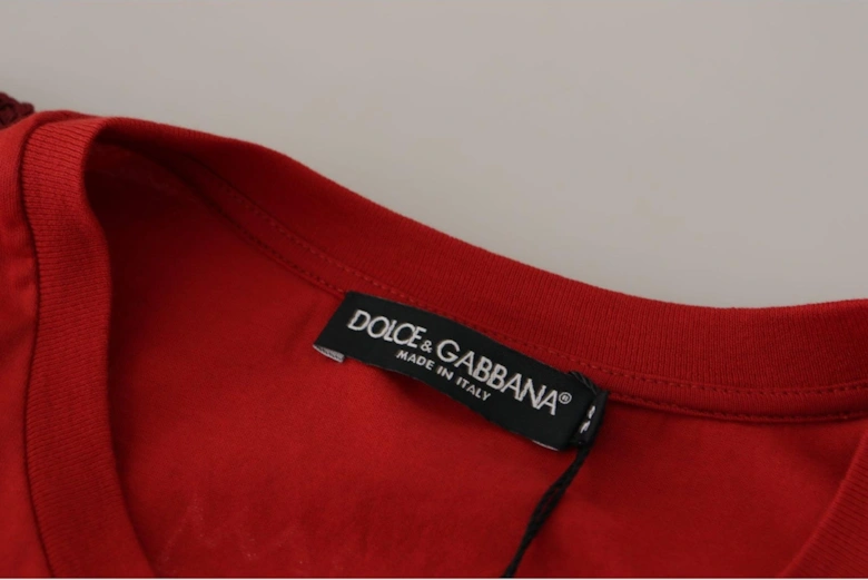 Dolce Gabbana TSH7845 Red Graphic Tee Women T-Shirts