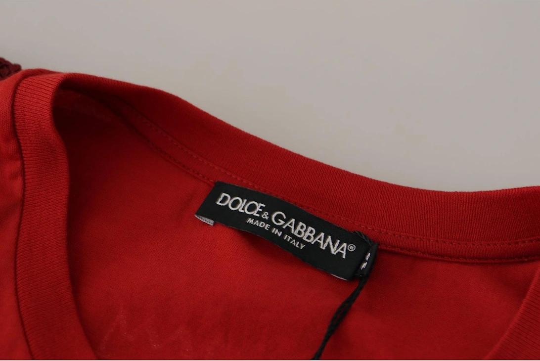 Dolce Gabbana TSH7845 Red Graphic Tee Women T-Shirts