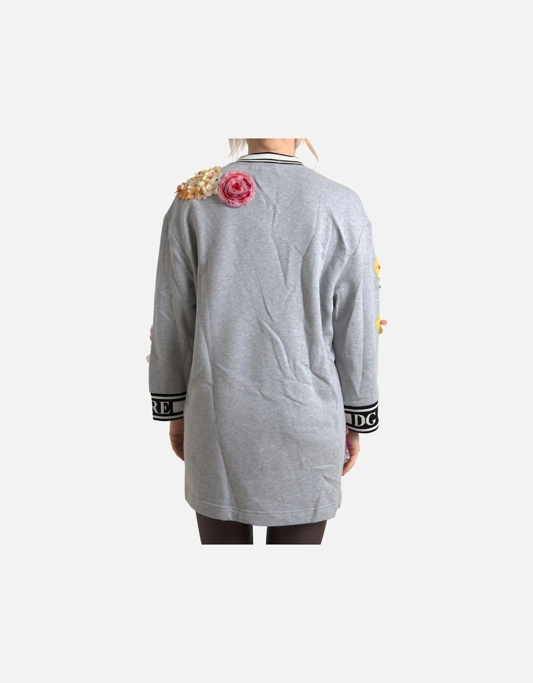 Floral Appliqu Sweatshirt Dress TSH83142 Women - Gray Sweaters