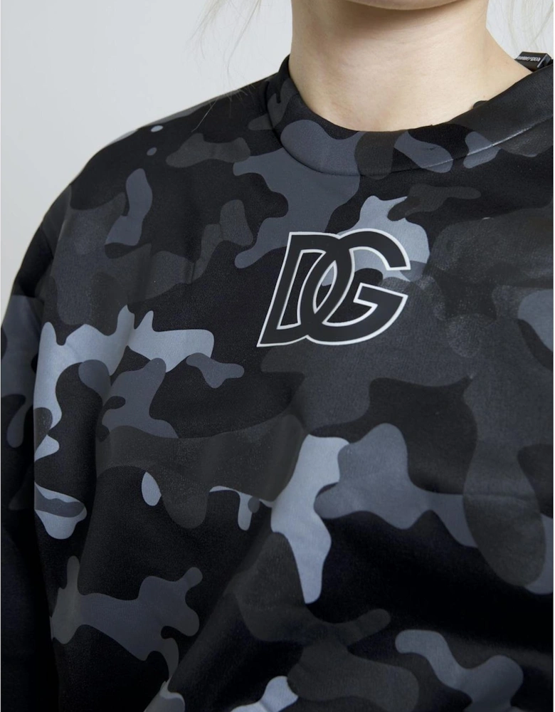 Dolce Gabbana TSH83136 Camo Sweatshirt Women - Black Sweaters