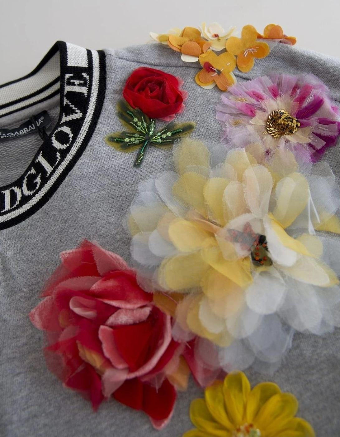 Floral Appliqu Sweatshirt Dress TSH83142 Women - Gray Sweaters