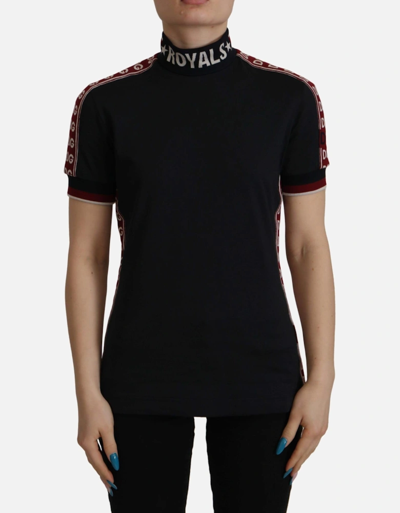Dolce Gabbana Royals Mock Neck TShirt Women - Black T-Shirts