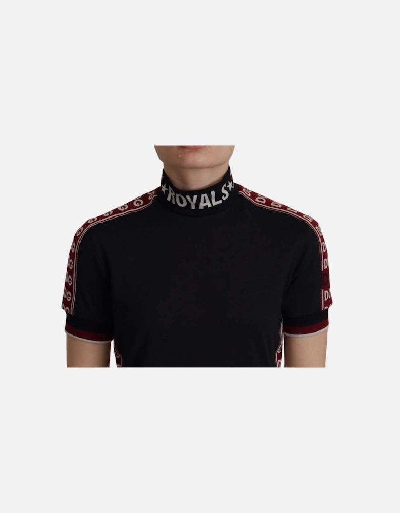 Dolce Gabbana Royals Mock Neck TShirt Women - Black T-Shirts