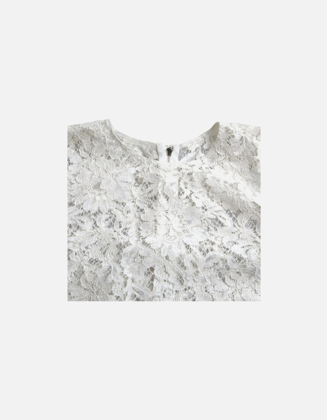 Lace Top Short Sleeves Women - White T-Shirts