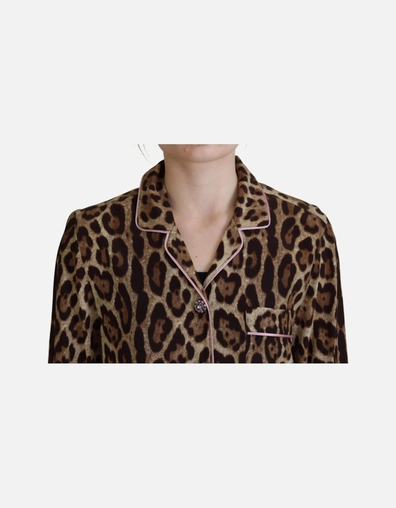 Leopard Silk Shirt TSH83247 Women - Brown T-Shirts