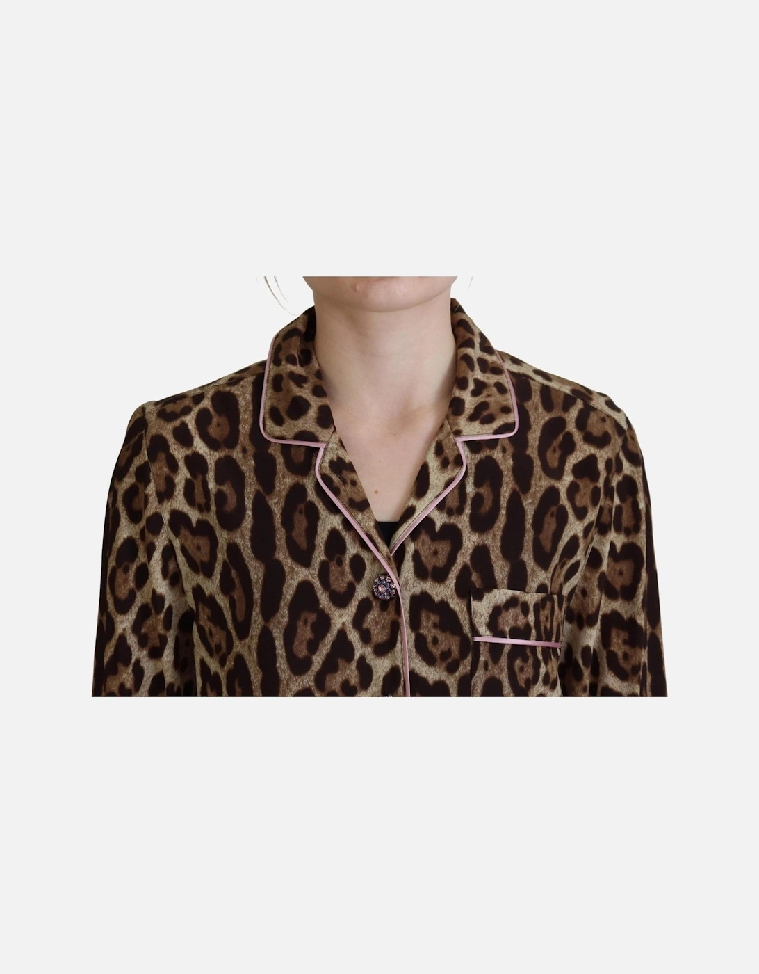 Leopard Silk Shirt TSH83247 Women - Brown T-Shirts