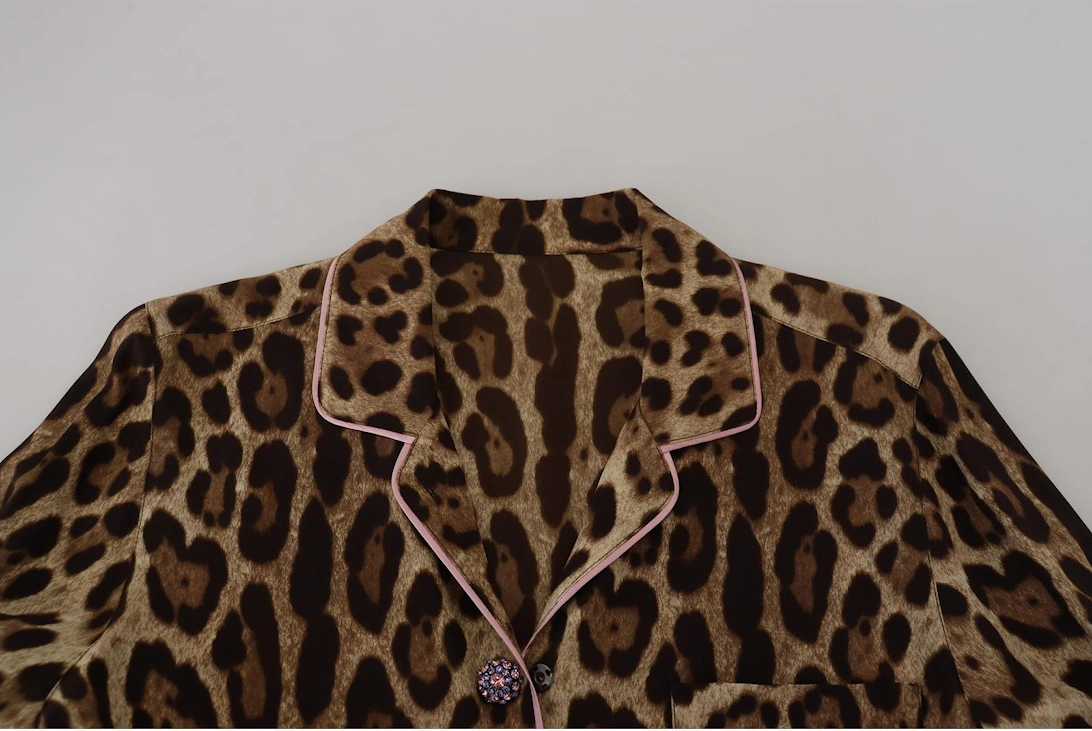 Leopard Silk Shirt TSH83247 Women - Brown T-Shirts