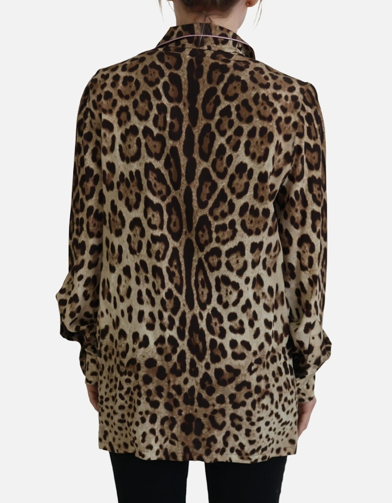 Leopard Silk Shirt TSH83247 Women - Brown T-Shirts