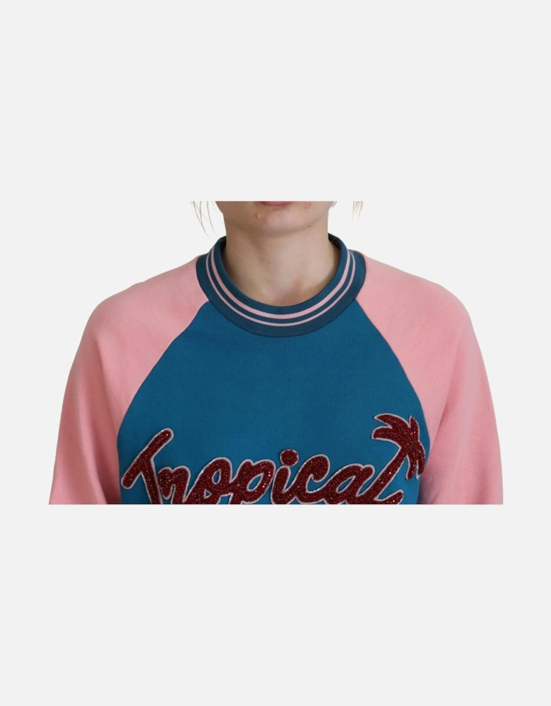 Dolce Gabbana Tropical Queen Sweatshirt 13 Women - Blue Sweaters