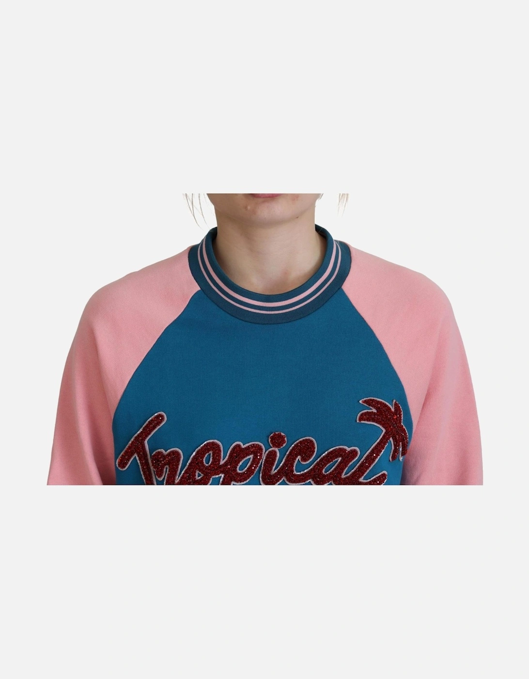Dolce Gabbana Tropical Queen Sweatshirt 13 Women - Blue Sweaters