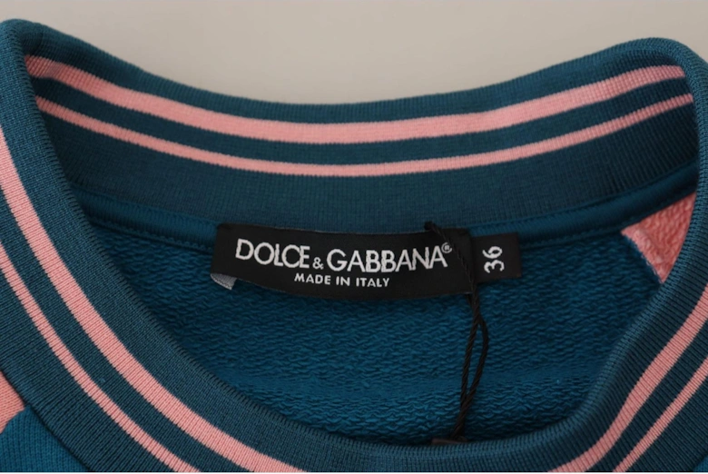 Dolce Gabbana Tropical Queen Sweatshirt 13 Women - Blue Sweaters