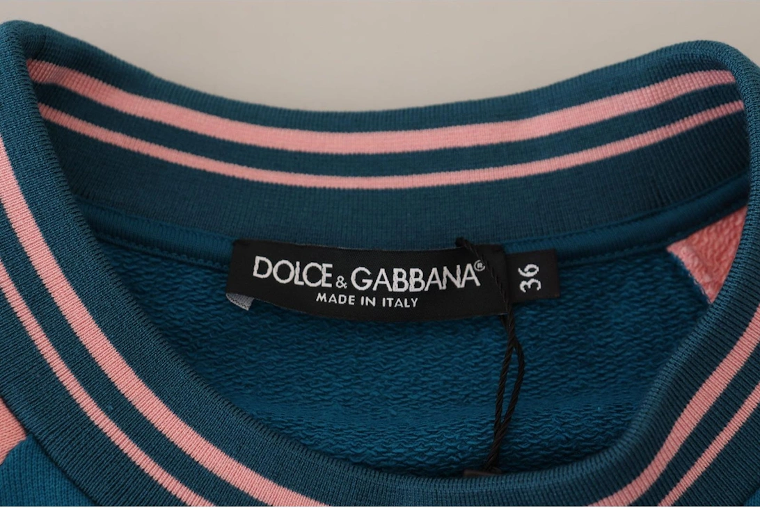 Dolce Gabbana Tropical Queen Sweatshirt 13 Women - Blue Sweaters