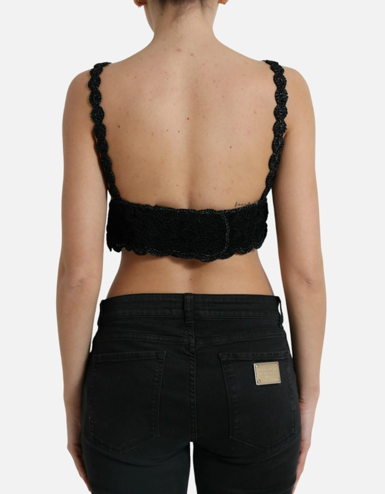 Dolce Gabbana Crochet Knit Top TSH7860 Women - Black T-Shirts