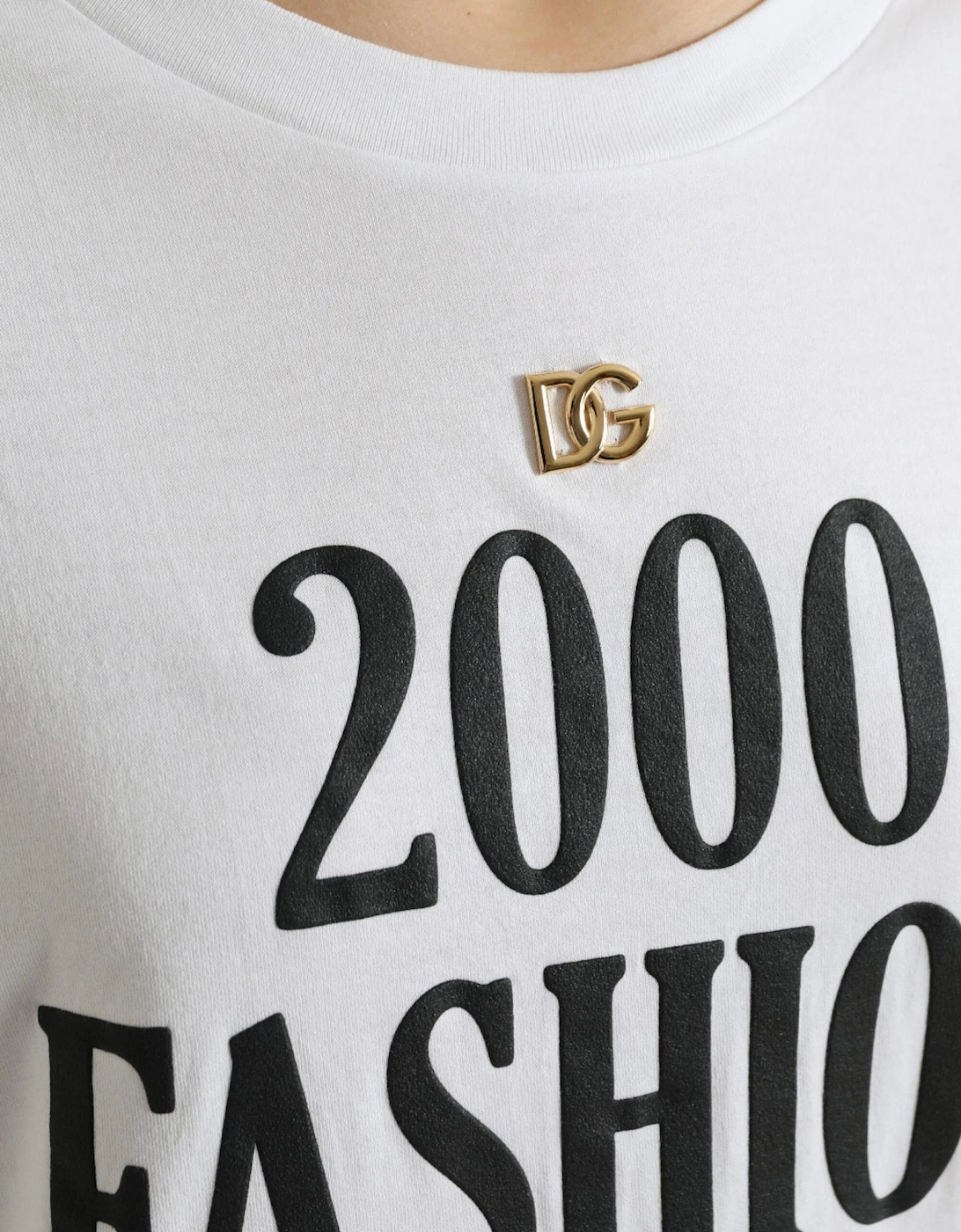 White Slogan Print Lace Up T-Shirt with Logo Plaque Women