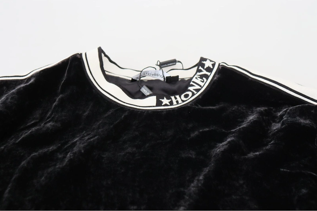 Velvet Sweatshirt DG Star Model Women - Black Sweaters