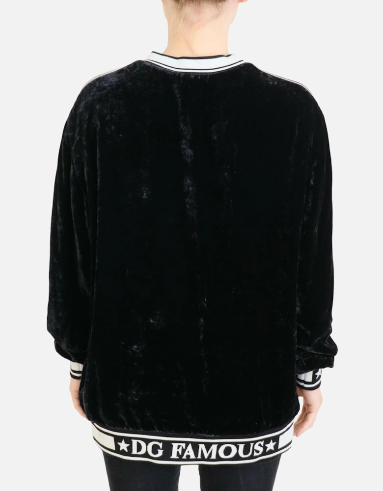 Velvet Sweatshirt DG Star Model Women - Black Sweaters