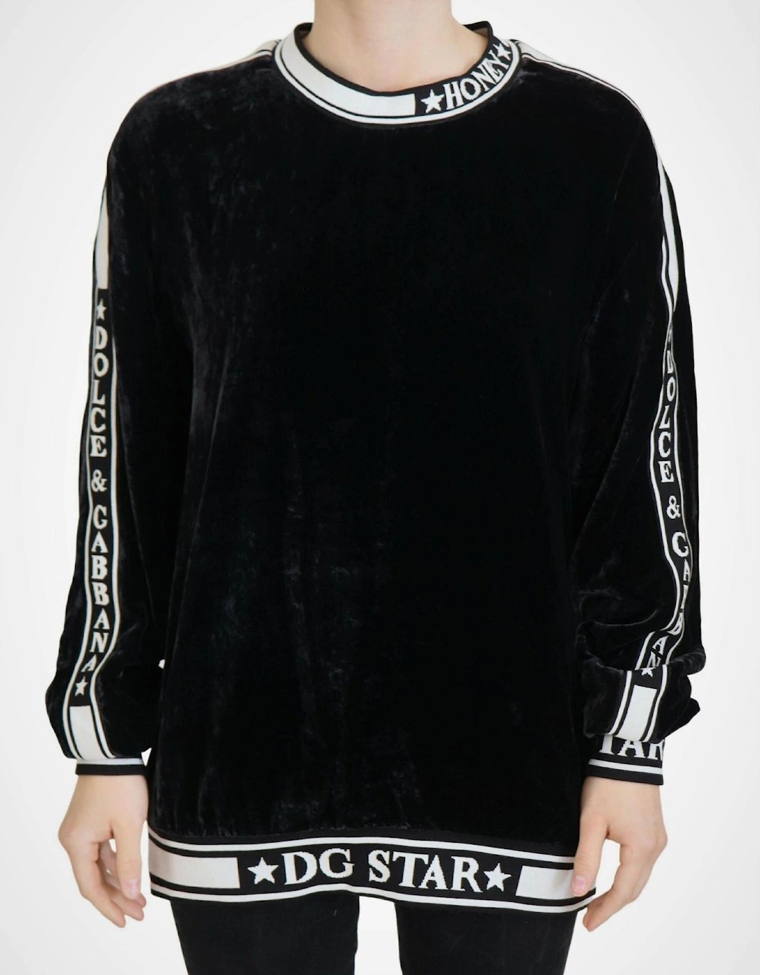 Velvet Sweatshirt DG Star Model Women - Black Sweaters, 6 of 5
